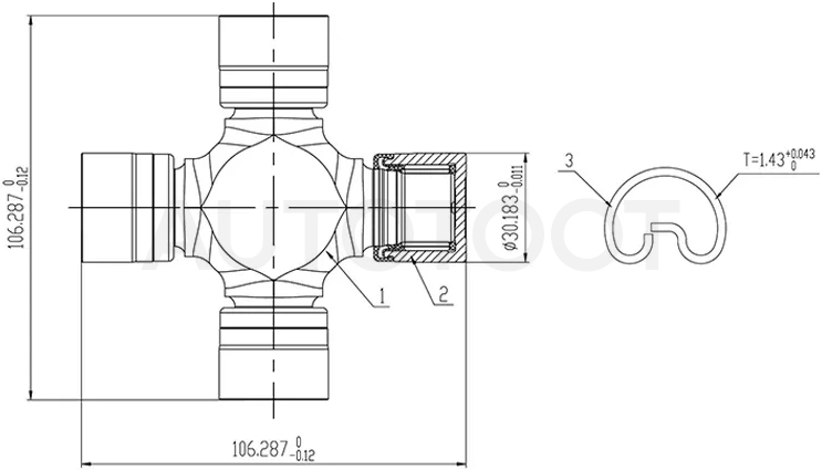 Крестовина NISSAN ARMADA TA60/TITAN A60/INFINITI QX56 - Артикул STC7126ZE00A - Производитель Sat - Фото, Отзывы, Цены