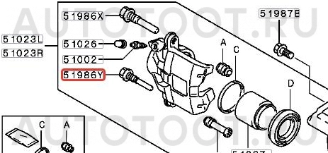 Направляющая переднего суппорта нижняя -STMB134808 Sat для MITSUBISHI LANCER, MITSUBISHI COLT