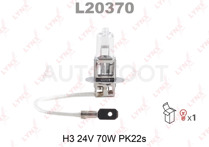 Лампа H3 24V 70W Pk22s LYNXauto