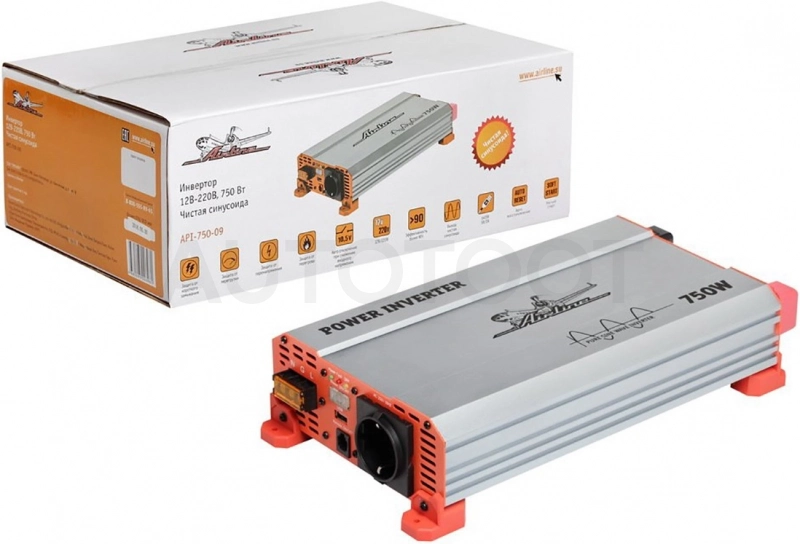 Преобразователь напряжения (инвертор) 12/220V 750W AIRLINE