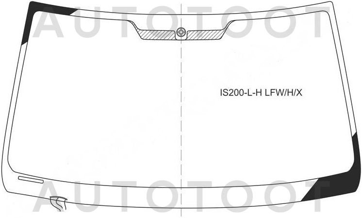 Стекло лобовое с обогревом щеток в клей -  для LEXUS IS200