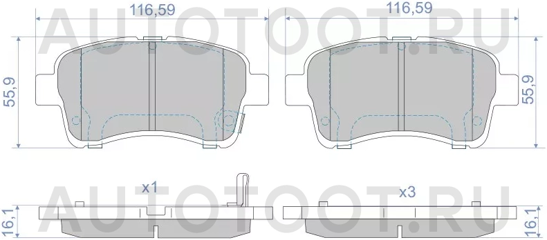 Колодки тормозные (Спереди) Suzuki Aerio 01-07 / Liana 01-07 - Артикул ST5581054G11 - Производитель Sat - Фото, Отзывы, Цены