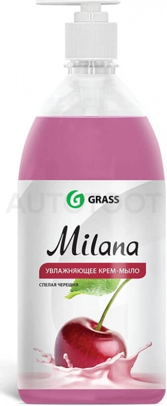 Мыло жидкое GRASS Milana спелая черешня с дозатором 1л