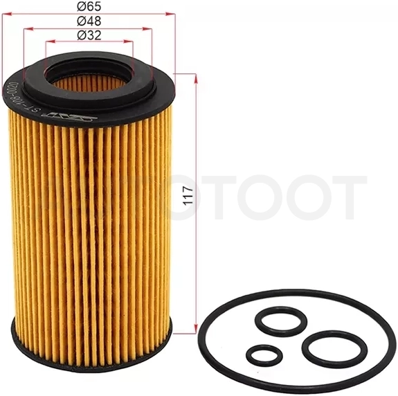 Фильтр масляный (картридж) VOLVO C30 06-12/ S40 04-12/ S80 01-16/ XC60 08-17/ XC70 07-16
