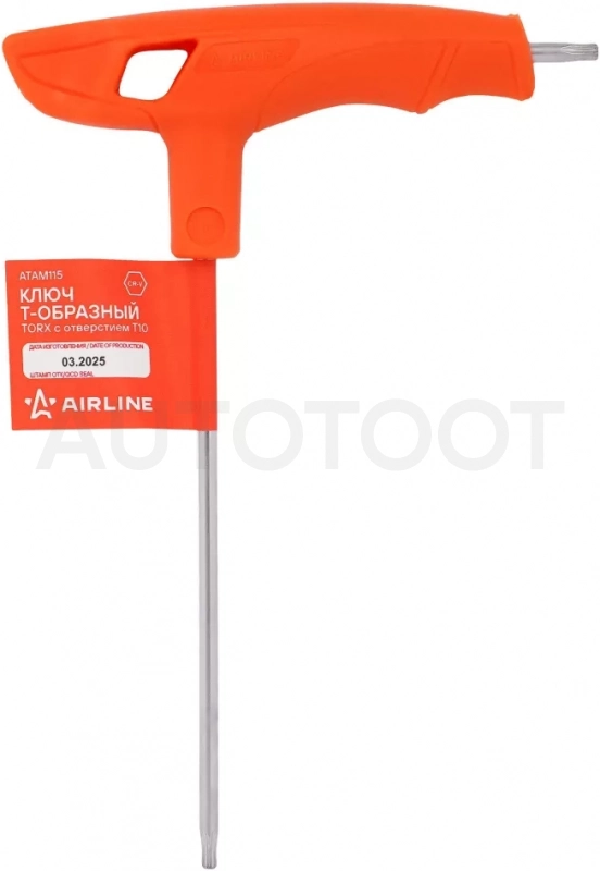 Ключ Т-образный TORX с отверстием T10 - Артикул ATAM115 - Производитель Airline - Фото, Отзывы, Цены