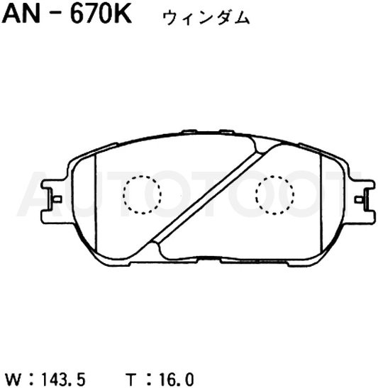 Колодки тормозные (Спереди) Toyota Camry (XV30) 01-06 / Lexus ES 01-06 / Toyota Alphard (H10) 02-08 / Camry 01-06 / Camry UAE/USA 01-06 / Estima 00-05