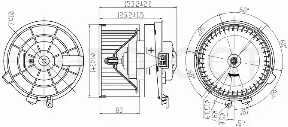 Мотор отопителя салона (Для всех видов) Nissan Qashqai 06-13 / Serena 05-16