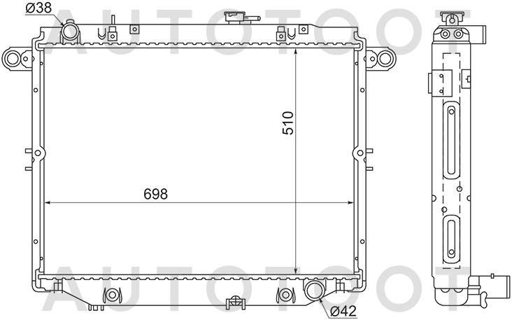 Радиатор охлаждения UZJ100 V8 4.7 -JPR0083 Just Drive для TOYOTA LAND CRUISER, LEXUS LX470
