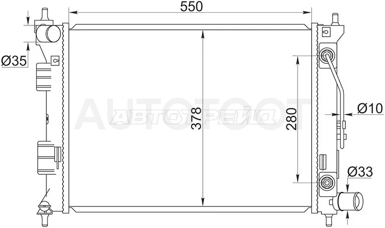 Радиатор Hyundai Creta 15-20 / Elantra 10-16 / Kia Ceed 12-18 / Cerato 08-20 / Soul 08-19 / Hyundai i30 11-17 / Kia Forte 13-16 / K3 12-17