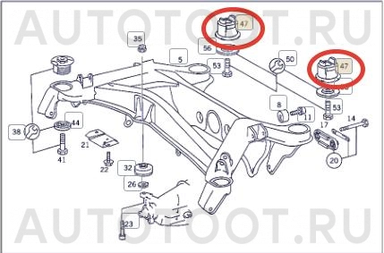 Сайлентблок заднего подрамника задний -  для MERCEDES E-CLASS, MERCEDES C-CLASS