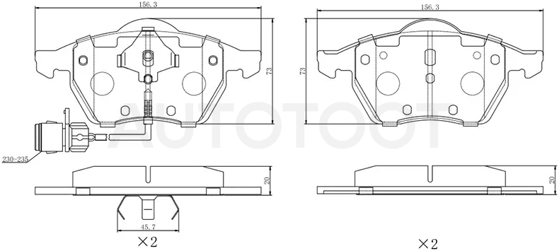Колодки тормозные (Спереди) Audi A6 94-97 / 100 91-95 / S6 94-97 - Артикул ST280046 - Производитель Sat - Фото, Отзывы, Цены