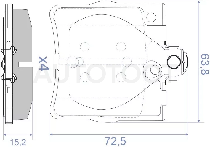 Колодки тормозные (Сзади) Mercedes-Benz C-Class 93-08 / E-Class 95-09 / CLK-Class 97-10 / SLK-Class 04-11