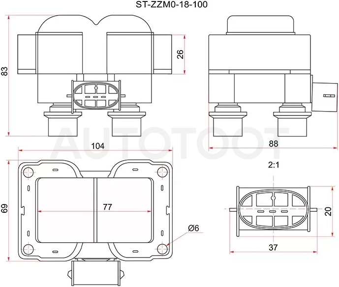 Катушка зажигания MAZDA 323 BJ/MPV LW 99-02 - Артикул STZZM018100 - Производитель Sat - Фото, Отзывы, Цены