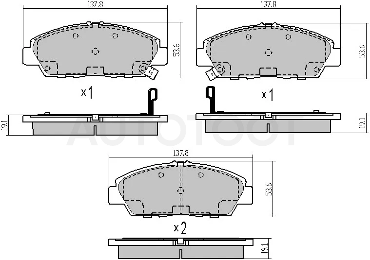 Колодки тормозные (Спереди) Honda Inspire 95-98 / Prelude 96-01 / Saber 95-98 / Vigor 89-95
