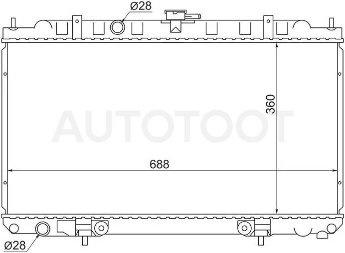 Радиатор Nissan AD 99-02 / Almera 00-06 / Primera 01-08 / Sunny 98-04 / Mazda Familia S-Wagon 98-04 / Nissan Almera Classic 06-12 / Bluebird Sylphy 00-05