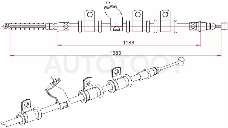 Трос ручного тормоза CHEVROLET AVEO 08-11/KALOS 05-08/RAVON NEXIA R3 16- LH