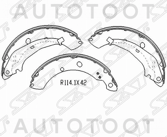 Колодки тормозные задние барабанные (код опции KС) -ST1J0698525B Sat для SKODA RAPID, VOLKSWAGEN POLO, SKODA OCTAVIA, VOLKSWAGEN JETTA