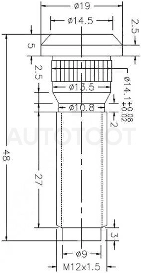 Шпилька ступицы 48мм -JEN0101 Just Drive для TOYOTA AVENSIS, TOYOTA CAMRY, TOYOTA BB, TOYOTA BELTA, TOYOTA CALDINA, TOYOTA CAMRY GRACIA, TOYOTA CARINA, TOYOTA CARINA E, TOYOTA CORONA, TOYOTA CELICA, T