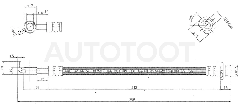 Шланг тормозной зад (Таиланд) NISSAN QASHQAI J10E 06- LH