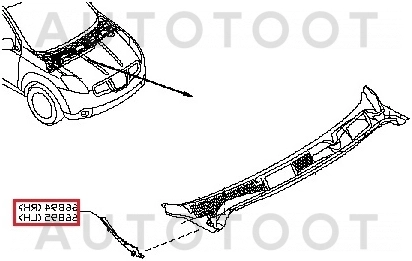 Накладка на жабо правая -  для NISSAN QASHQAI