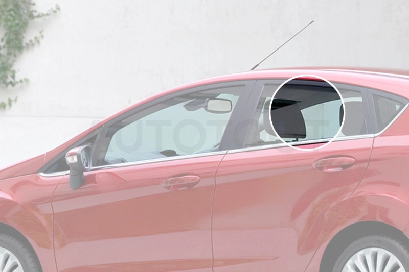 Стекло заднее левое опускное -  для FORD FIESTA
