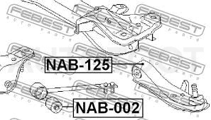 Сайлентблок переднего нижнего рычага -NAB125 Febest для NISSAN SKYLINE