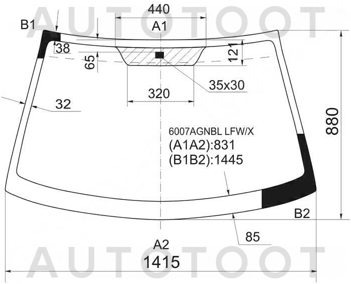 Стекло лобовое в клей -  для NISSAN ALMERA, NISSAN BLUEBIRD SYLPHY