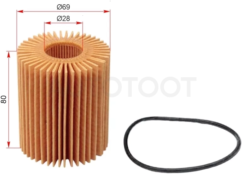 Фильтр масляный (Картридж) LEXUS IS250/ PRADO 150 GS# 3GR-FE, 2-4 5GR-FSE, 2TR 03