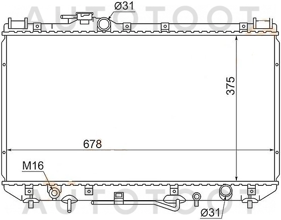 Радиатор охлаждения 3S / 4S -TY0003SV30 Sat для TOYOTA VISTA, TOYOTA CAMRY