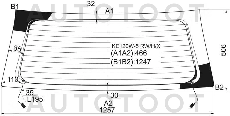Стекло заднее (крышка багажника) с обогревом -  для TOYOTA COROLLA FIELDER