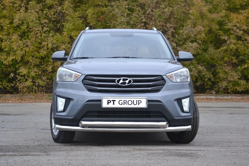 HYUNDAI Creta 2016- Защита переднего бампера двойная Ø63/63мм (НПС) - Артикул 11030101 - Производитель PT Group - Фото, Отзывы, Цены
