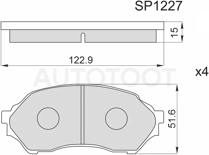 Колодки тормозные (Спереди) Mazda 323 98-03 / Familia 98-08 / Familia S-Wagon 98-04