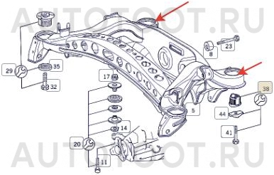 Сайлентблок заднего подрамника задний 2шт -7710068SX Stellox для MERCEDES E-CLASS