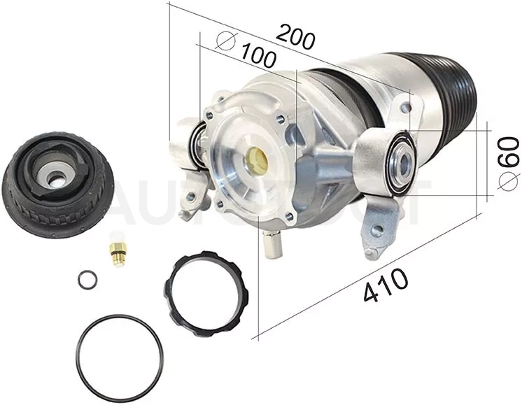 Пневмобаллон задний AUDI Q7 (4L) / VW TOUAREG (7P) 05.11- LH - Артикул ST7P6616019H - Производитель Sat - Фото, Отзывы, Цены