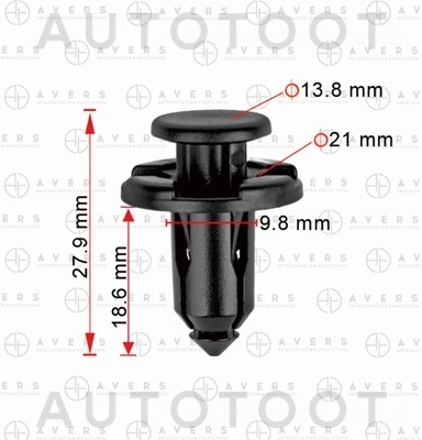 Клипса 909140007 -KJ1574 Masuma для SUBARU IMPREZA, SUBARU FORESTER, SUBARU LEGACY, SUBARU XV