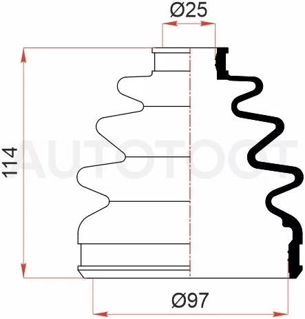 Пыльник шруса вунтр LAND CRUISER 100/ наружный HONDA LEGEND KA7/KA8 C32# (2 хомута. резина)