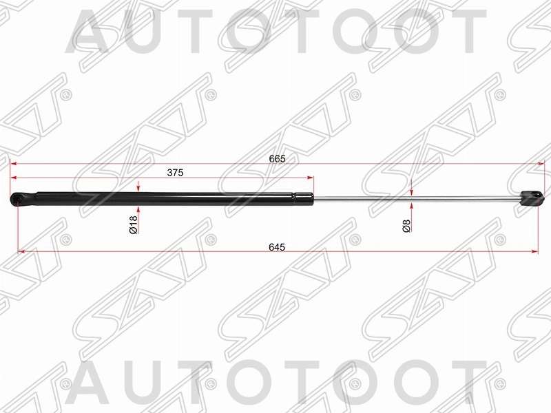 Амортизатор капота левый=правый -STA2048800029 Sat для MERCEDES E-CLASS