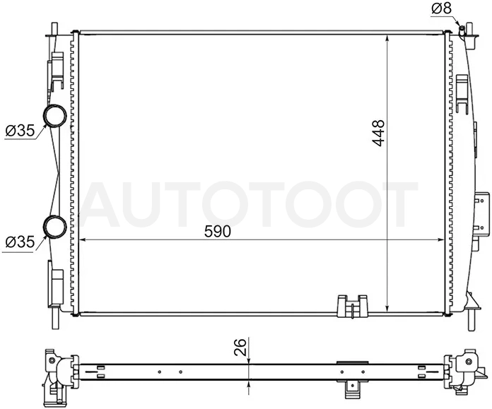 Радиатор Nissan Qashqai 06-13 / Qashqai+2 08-14 - Артикул NS00131 - Производитель Sat - Фото, Отзывы, Цены