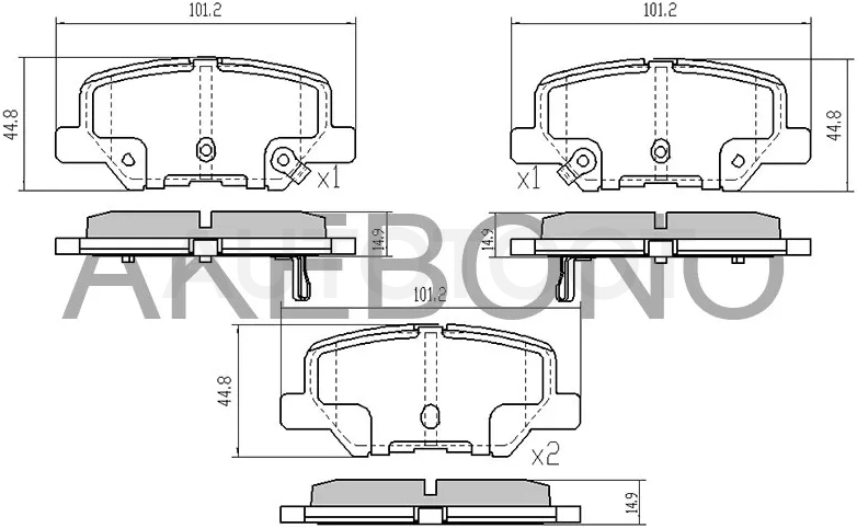 Колодки тормозные (Сзади) Mazda 6 12- / Mitsubishi ASX 10