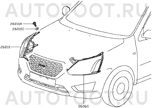 Фара передняя правая -CMP0100294 Component для DATSUN ON-DO