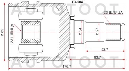 Шрус внутренний 23 шлица 23 шлицев L/R -GS4292 Zekkert для TOYOTA COROLLA SPACIO, TOYOTA PLATZ, TOYOTA FUN CARGO, TOYOTA COROLLA, TOYOTA CARINA, TOYOTA SPRINTER, TOYOTA PROBOX, TOYOTA SUCCEED