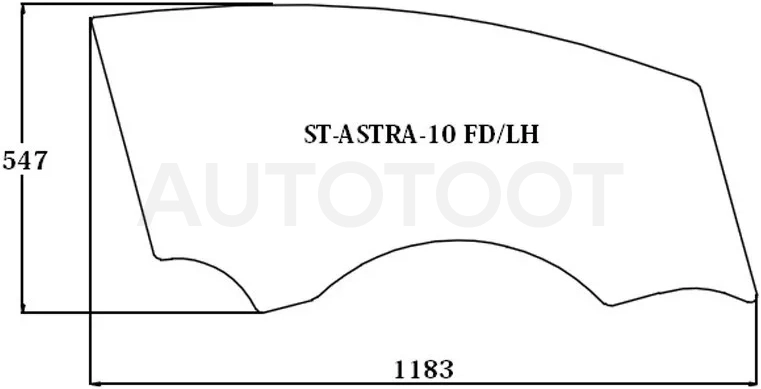 Стекло боковое опускное (Спереди/ Слева/ Цвет зеленый) Opel Astra GTC 09-15