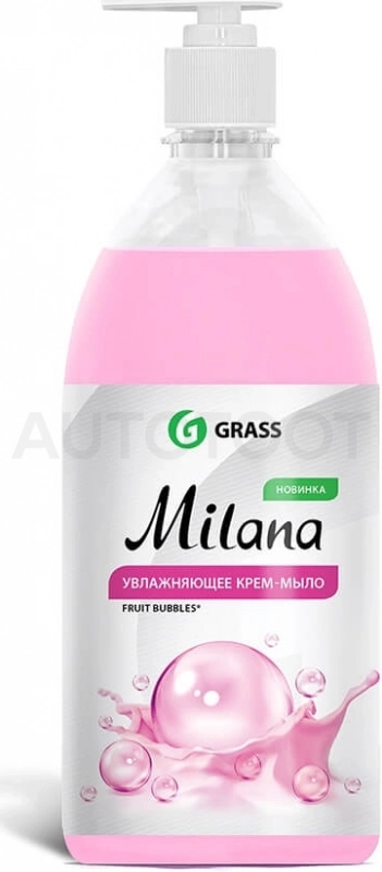 Мыло жидкое Жидкое крем-мыло GRASS Milana fruit bubbles с дозатором 1л