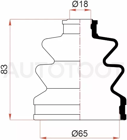 Пыльник шруса наружный SUBARU OUTBACK 03-09 B13/SUZUKI SWIFT04-09 1.3L (2 хомута. резина)