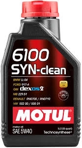 5W-40 Масло моторное синтетическое 6100 SYN-CLEAN 1л - Артикул 107941 - Производитель MOTUL - Фото, Отзывы, Цены