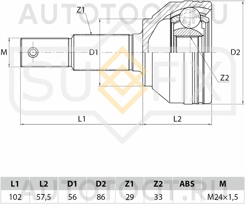 ШРУС наружный HR16DE механика -NI011 Sat для NISSAN QASHQAI