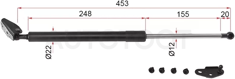 Амортизатор крышки багажника Toyota Caldina (T210) 97-02 (Справа) - Артикул ST6895080059 - Производитель Sat - Фото, Отзывы, Цены