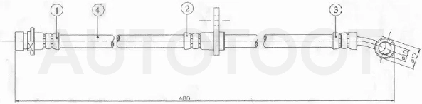 Шланг тормозной передний правый -ST01464SDAA01 Sat для HONDA ACCORD