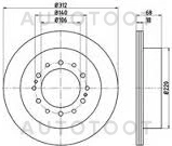 Диск тормозной задний -BN1183 LYNXauto для TOYOTA LAND CRUISER PRADO