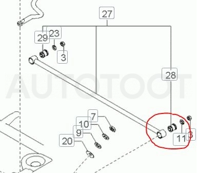 Сайлентблок заднего поперечного рычага к мосту -8753042SX Stellox для KIA SORENTO